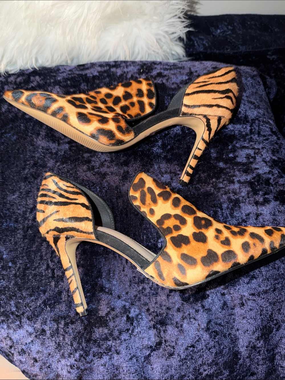 Aldo Leopard & Tiger Print High Heel D'Orsay Pumps - Orange